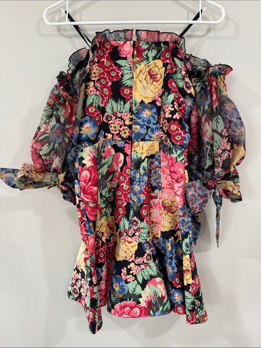 KEEPSAKE the Label Black Multi Floral Off-Shoulder mini dress dark croquette - Picture 8 of 9